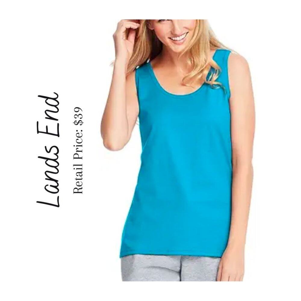 Lands End Cotton Tank Size XL Blue